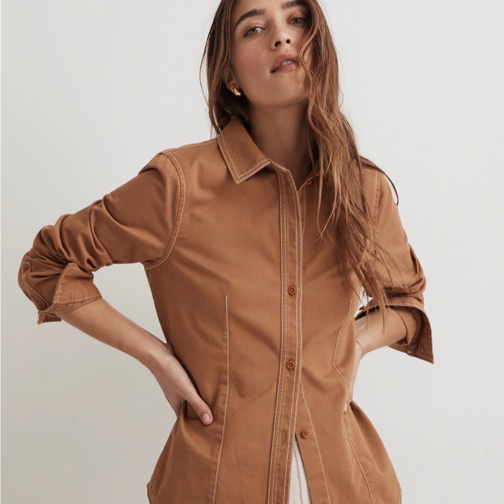 NWOT Madewell Darted Button-Up Shirt in Regenerative Chino